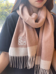 SCARF 180 CM IN PEACH PINK MIX WHITE CASHMERE 410054
