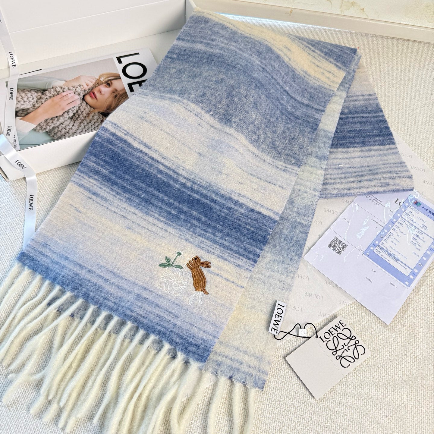 LOEWE 25S SCARF 180 IN MOHAIR WOOL 861429