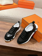 MAINLAND SNEAKER IN BLACK SUEDE AND CALFSKIN