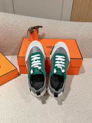 MAINLAND SNEAKER IN PALE GRAY SUEDE AND MOUSE GRAY CALFSKIN