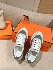 MAINLAND SNEAKER IN PALE GRAY SUEDE AND SMOKE GRAY BREATHABLE MESH FABRIC