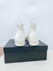 HIGH-TOP SEANKERS IN WHITE CANVAS
