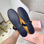 MIUMIU 26S MARY JANE FLATS IN GOLD BROWN SUEDE WITH BLACK BUCKLE STRAP