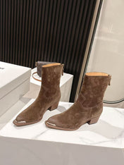 CELINE 25S CHELSEA BOOTS CLASSIC 45MM IN DARK BROWN SUEDE