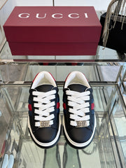 GG ACE SNEAKER IN BLACK SHEEPSKIN