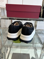 GG SNEAKER IN BLACK CANVAS WITH BEIGE FLEECE LINING