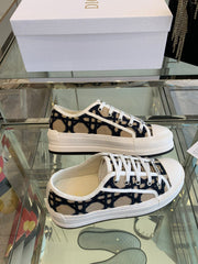 WALK'N PLATFORM SNEAKER IN CAMEL BEIGE MIX BLACK EMBROIDERED FABRIC