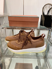 SNEAKER IN BURNT ORANGE CANVAS MIX SUEDE WITH LAMBSKIN