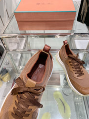 SNEAKER IN BURNT ORANGE CANVAS MIX SUEDE WITH LAMBSKIN