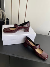 DIOR 26S MARY JANE 45 MM IN DARK RED GLOSSY CALFSKIN