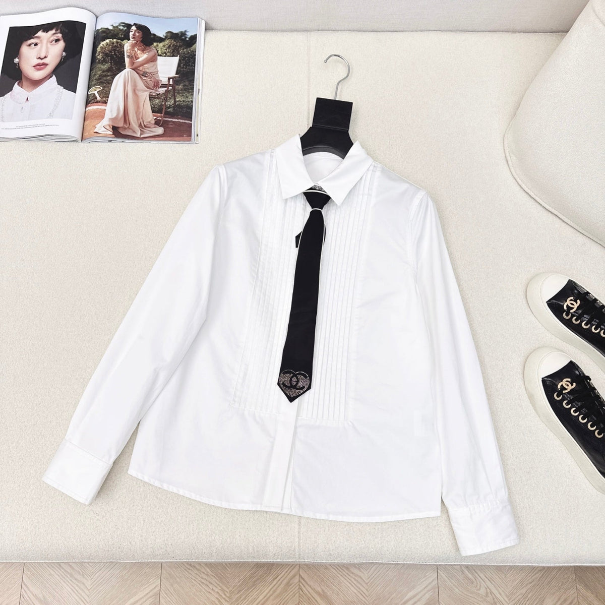 CC 25 Tie Shirt White Cotton