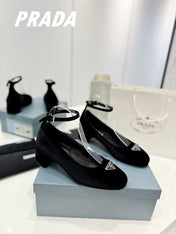 PRA NAPPA MARY JANE PUMPS BLACK SATIN
