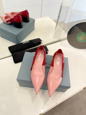 Pra Pump 45 Square Sole Pink Red Patent Leather