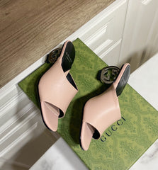 GG SILVER METAL HEEL 65 IN PINK CALFSKIN