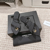 SL TANGER SLIDES BLACK SATIN