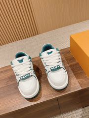 LV Trainer Maxi Sneaker White Mix Emerald Green Calfskin