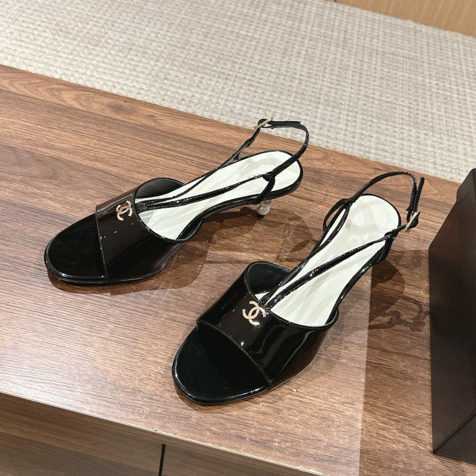 high heel 70 sandals black white patent calfskin