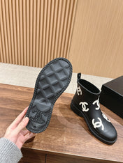 CC RAIN BOOTS BLACK TPU WITH WHITE LOGO 01
