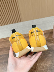 BALLET SHOES IN YELLOW LAMBSKIN AND FABRIC ANTI-SLIP RUBBER SOLE
