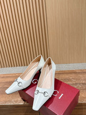 GUCCI 26S VITTORIA PUMPS 60 MM IN WHITE LAMBSKIN