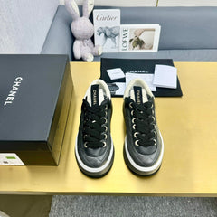 PLATFORM SHOES IN BLACK LAMBSKIN