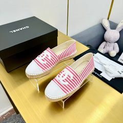 CC SLIP-ON 25S IN PINK AND WHITE FABRIC WITH STRIPED PATTERN
