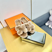 ORAN SHEARLING SANDALS LIGHT BROWN