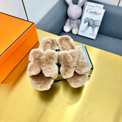 ORAN SHEARLING SANDALS LIGHT BROWN