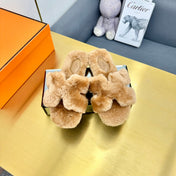 0RAN SHEARLING SANDALS PERU BROWN