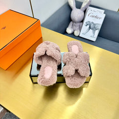 0RAN SHEARLING SANDALS DUSTY PINK