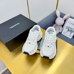 DAD SNEAKER IN WHITE LAMBSKIN AND SUEDE