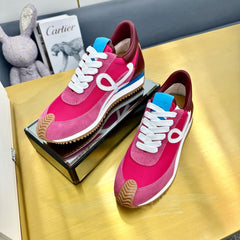 BALLET RUNNER 2.0 IN BRIGHT PINK SUEDE AND LYCRA FABRIC