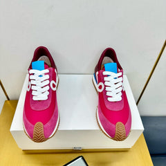 BALLET RUNNER 2.0 IN BRIGHT PINK SUEDE AND LYCRA FABRIC