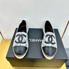 CC ESPADRILLES PLATFORM 25S MIX COLOR TWEED AND BLACK CALFSKIN