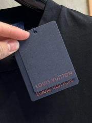 LV T-SHIRT IN BLACK COTTON LOGO PRINT 238866