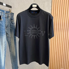 LV T-SHIRT IN BLACK PURE COTTON WITH EMBROIDERED LOGO 238772