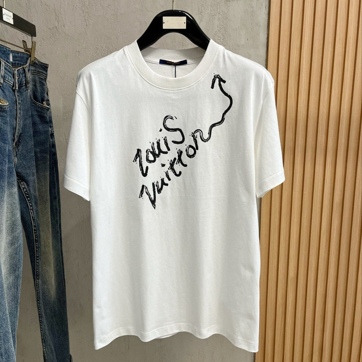 LV T-SHIRT IN WHITE PURE COTTON LOGO PRINT 238775