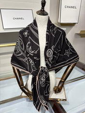 CHANEL 25S SCARF 140 IN SILK 732181