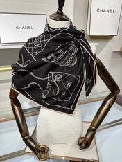 CHANEL 25S SCARF 140 IN SILK 732181