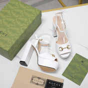 GG Sandales Cuir Noir White