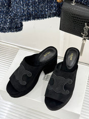 ELENA MULE IN BLACK VELVET