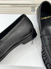 YSL 25S LOAFERS IN BLACK LAMBSKIN