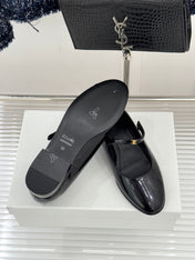 CELINE 26S MARY JANE SHOES IN BLACK LAMBSKIN