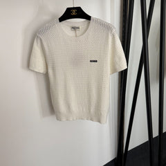 MIUMIU SHORT-SLEEVE KNIT TOP STYLE 421