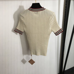 MIUMIU SHORT-SLEEVE KNIT TOP STYLE 296