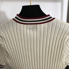 MIUMIU SHORT-SLEEVE KNIT TOP STYLE 296