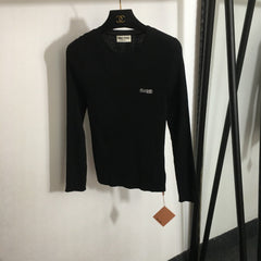 MIUMIU FITTED RIBBED KNIT TOP STYLE 287