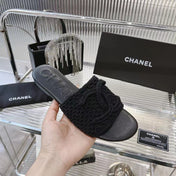 SLIPPERS BLACK SHEEPSKIN