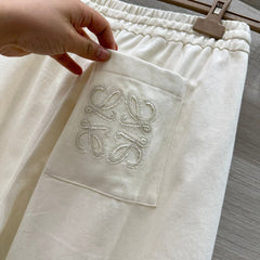 Loewe 25 Denim Wide-leg Cropped Pants White Cotton