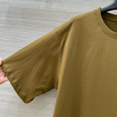 Loewe 25 Floral Embroidered Short-sleeved T-shirt Olive Brown Cotton